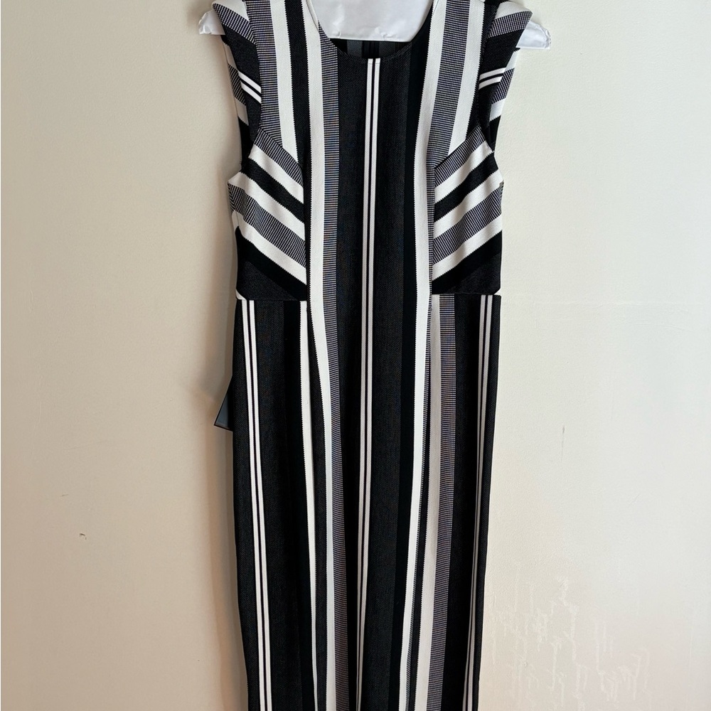 Striped new with tags BCBG Max Azria Black and White Sleeveless Dress